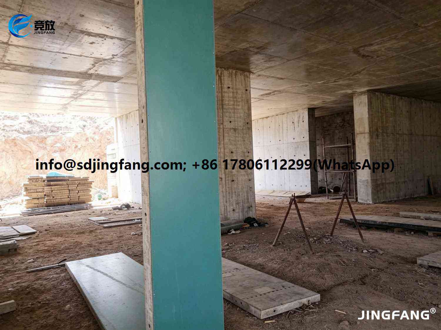 18mm Turquoise Plastic Formwork Sheets for Column Construction – Overseas Project (3)