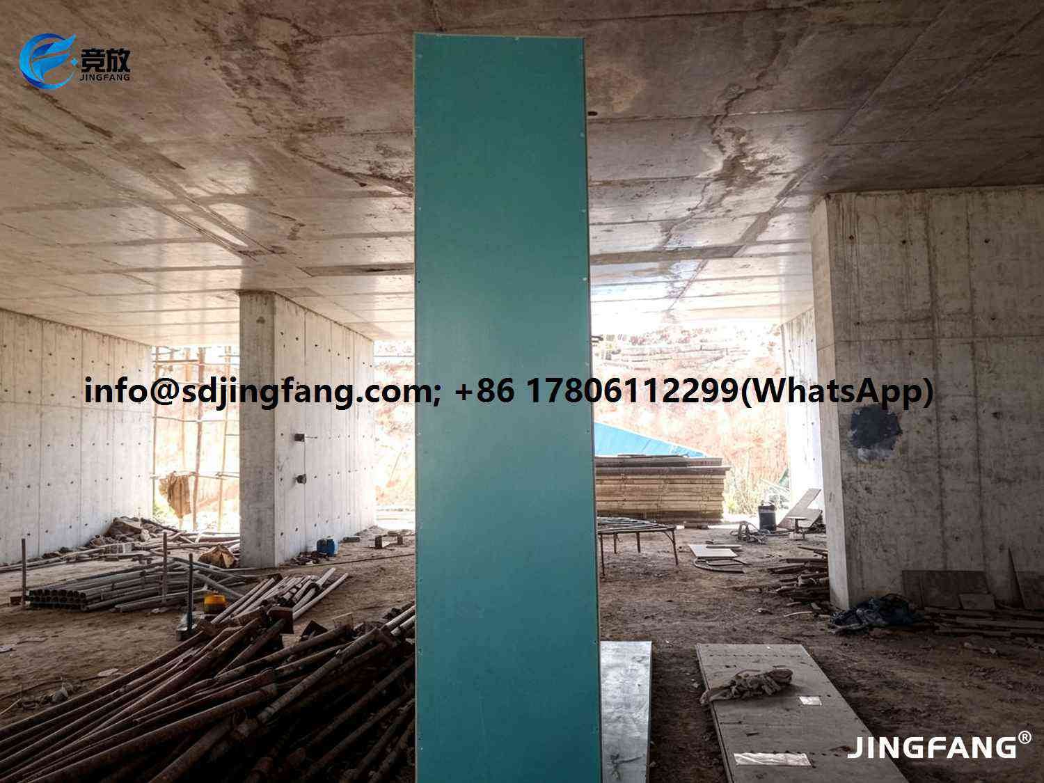 18mm Turquoise Plastic Formwork Sheets for Column Construction – Overseas Project (2)